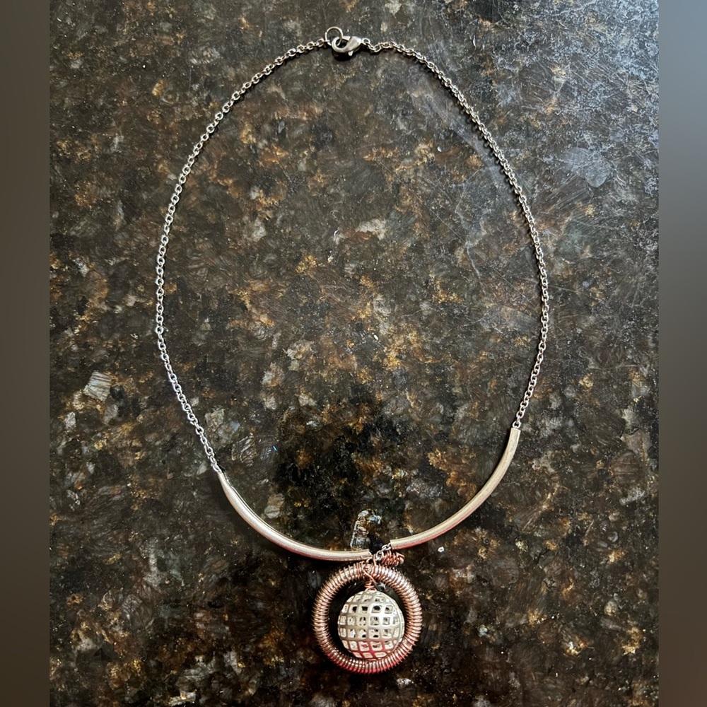 Artisan one of a kind Necklace - appears to have copper wire and a sphere